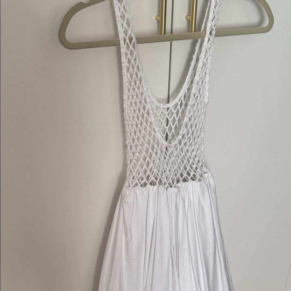 Zara White Backless Netted Dress - Picture 10 of 11